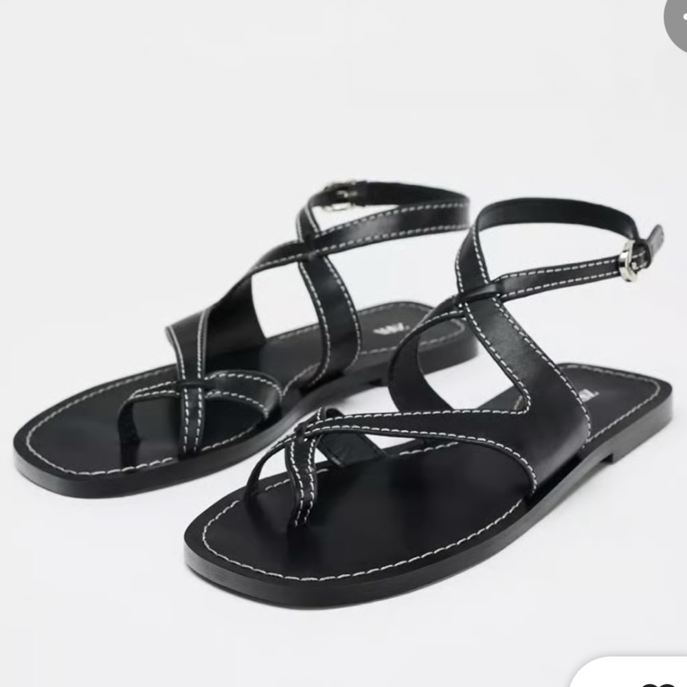 Zara Leather Strappy Sandals